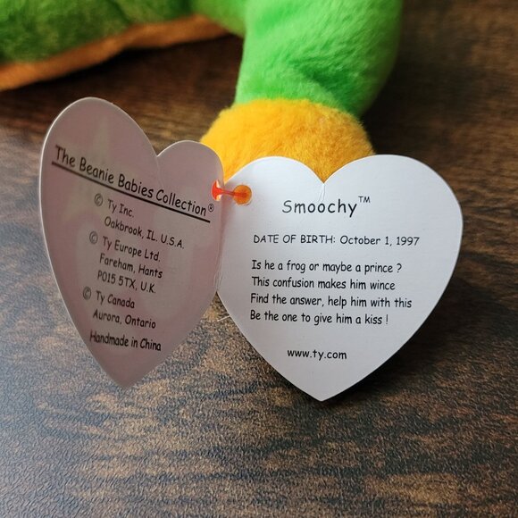 Ty Beanie Babies Rainbow Smoochy Frog Scaley The Lizard PVC Pellets Vintage NWT - Picture 5 of 10